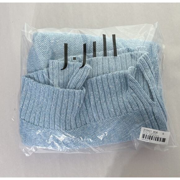 J Jill Crew Neck Knit Sweater Pullover Womens Size Small Mineral Blue White New - Picture 16 of 16